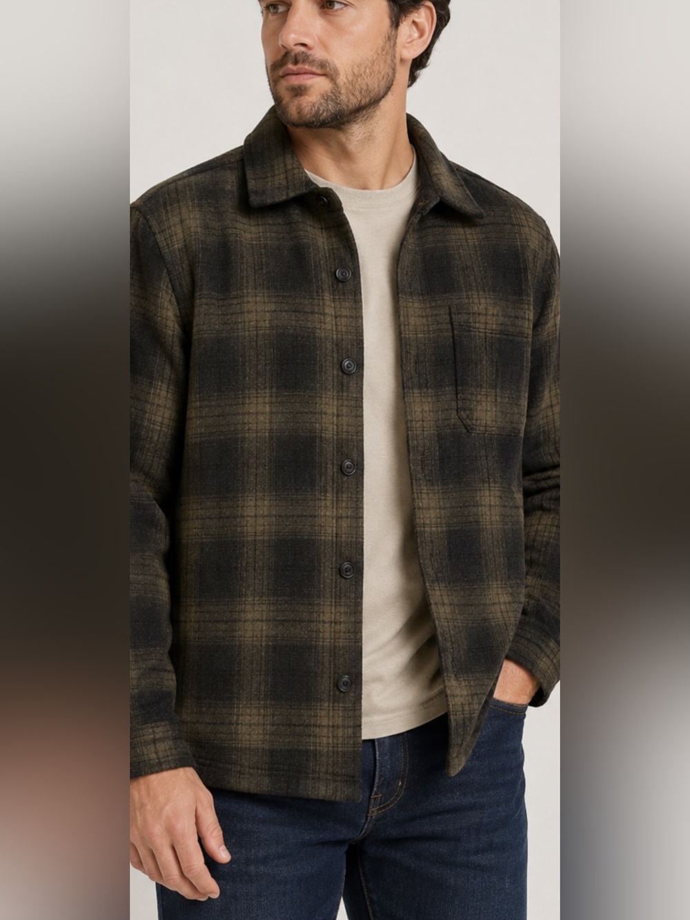 Weatherproof Vintage Men’s Large Plaid Fleece Lined Shacket